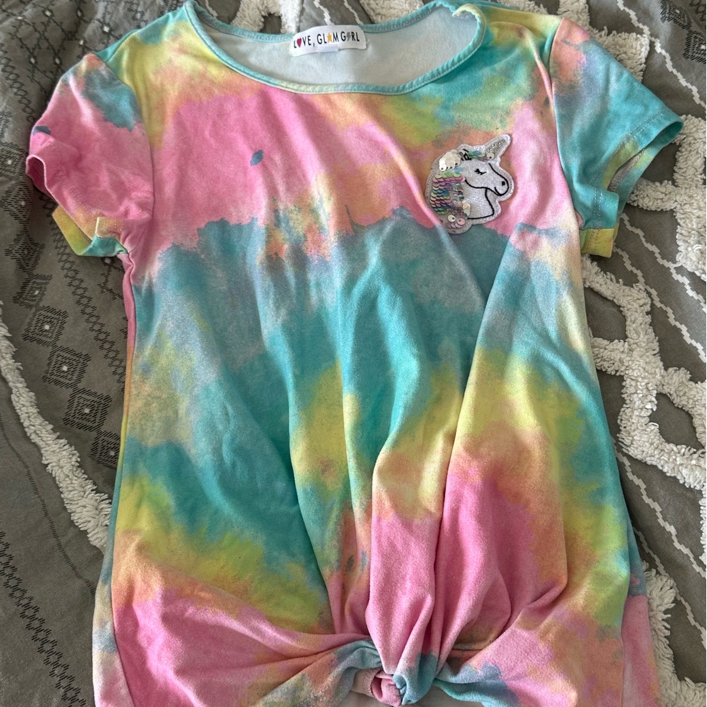 Love glam girl unicorn flip shirt